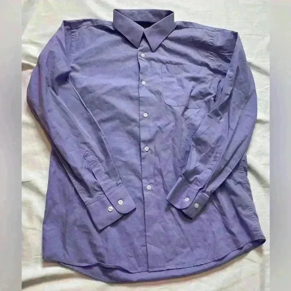 Bergamo New York Boys Size 14 Dress Shirt Purple